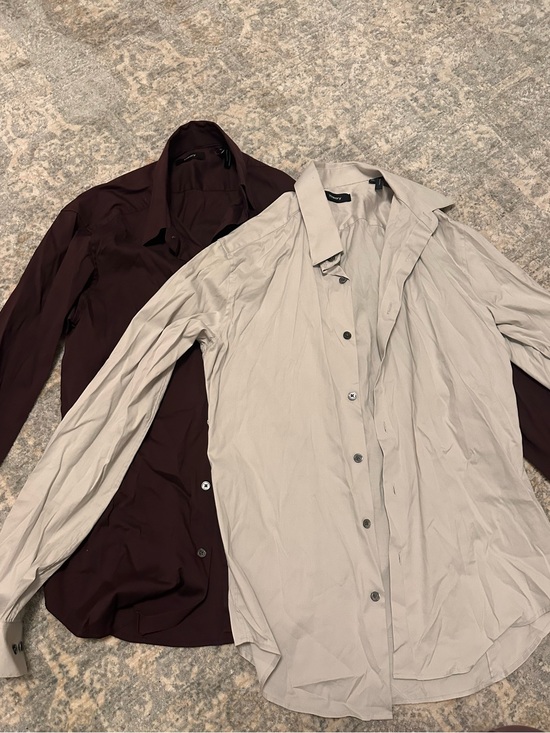 Theory Other - Theory Men's Button-Up Shirt Duo — Light Gray and Deep Burgundy